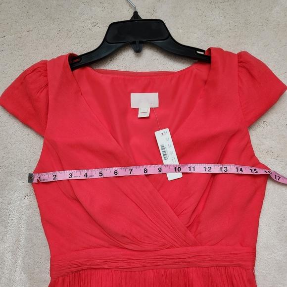 NWT J Crew Silk Chiffon Mirabelle Dress, strawberry red, size 4 - Picture 8 of 15